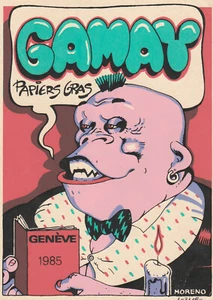 MORENO etiquette de vin Gamay Geneve 1985 180 ex Papiers Gras serigraphie - Picture 1 of 1