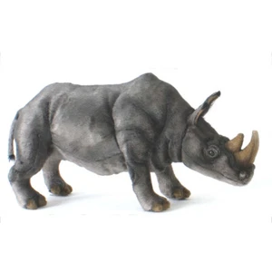 White Rhinoceros Rhino Hansa Realistic Animal Plush Toy 38cm **FREE DELIVERY** - Picture 1 of 2
