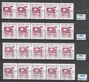 Scott #1903, 1903a 9.3c Mail Wagon PNC5s, Set of 10, VF+ QUALITY! Cat-$45.50 - Picture 1 of 2