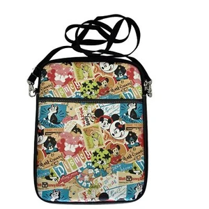 Disney Mickey Mouse Goofy Dumbo Figaro Collage Crossbody Purse/ Tablet Bag - Picture 1 of 5