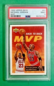 1992 Upper Deck Back-to-Back MVP Michael Jordan #67 Chicago Bulls PSA 9 MINT - Picture 1 of 2