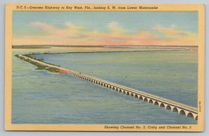 Oversea Highway to Key West Florida from Lower Matecumbe Florida FL Postcard - Picture 1 of 2