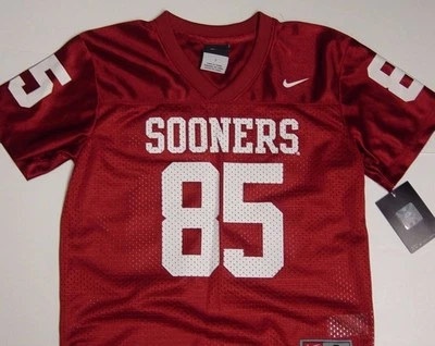 NEW Nike Oklahoma Sooners Boys Girls Youth Kids #85 NCAA OU Football Jersey - Image 1 of 2