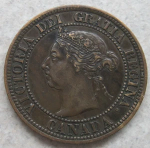 1891 Canada One Cent Victoria; Small Date Large Leaves OBV3. - Picture 1 of 2
