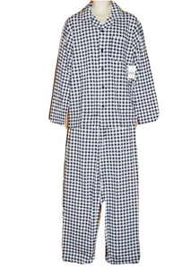 Pigiama Uomo XL Pantaloni Set Regalo Navy Gingham Camicia Pantaloni Salotto Top Pigiama X GRANDE - Foto 1 di 11