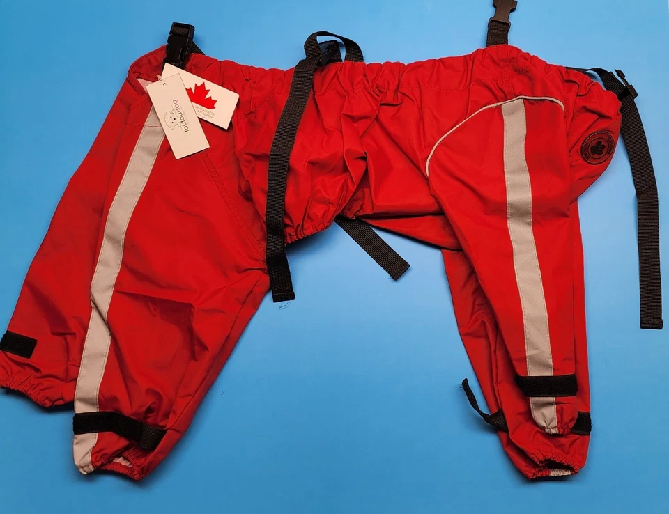 Traje impermeable para perro Foufou - rojo, grande - diseñado en Canadá Foto 1 de 4