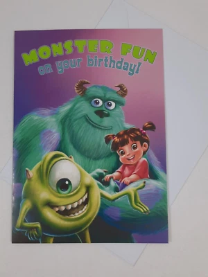 Disney Monsters Inc Birthday Card 3D Pop Up Storybook 2007 - Image 1 of 3