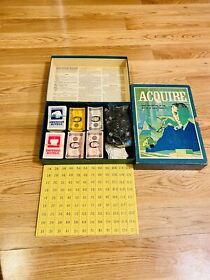 1968 AQUIRE 3M Bookshelf Games Adventure World High Finance Complete Board Game