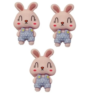 Bunny Bonnie - Shelly's Buttons - Easter Rabbit Flat Back - Craft Scrap Sewing - Picture 1 of 2