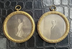 Antique Pair Of Miniature Bronze Picture Frames - Picture 1 of 19