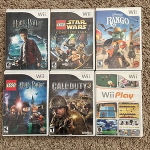 Lot of 6 Nintendo Wii Games Harry Potter, Lego Star Wars, Rango, COD 3, Wii Play - Picture 1 of 19