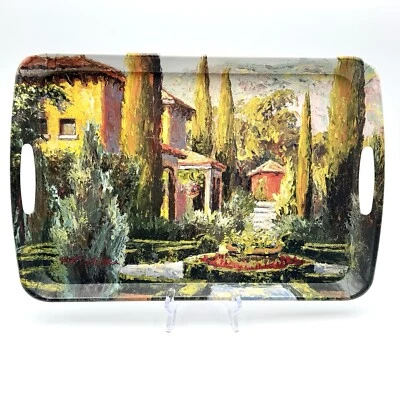 Mebel V52 Mediterranian Villa Melamine Serving Tray Handles Erin Dertner Italy - Image 1 of 4