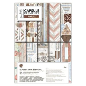 Docrafts A4 scrapbooking paper Capsule Elements WOOD 48pk 160gsm PMA160252 - Picture 1 of 1
