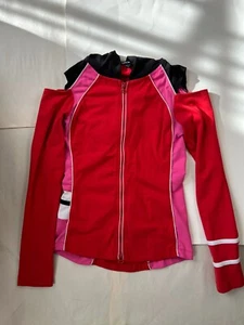 BBSP bebe sport cold shoulder color block Jacket black/pink/orange/red/white -XS - Picture 1 of 24