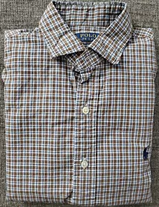 Polo Ralph Lauren Herren Braun Kariert Baumwolle Stretch Langarm Hemd Gr. Medium - Bild 1 von 6
