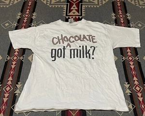 Got Chocolate Milk? Tee Mens Sz L White Cotton Short Sleeve Vtg T9 - Picture 1 of 5