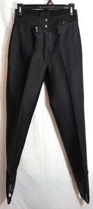 Peregrine Black Wool Blend Stirrup Vintage Ski Pants Size 8R EUC - Picture 1 of 9