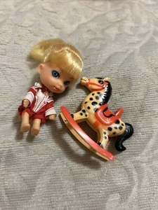 VINTAGE 1966 MATTEL LIDDLE KIDDLES CALAMITY JIDDLE #3506 COWGIRL ROCKING HORSE - Picture 1 of 1