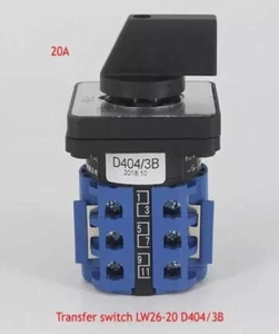 1Pcs LW26-20 D404/3B 220V Single-Phase Motor Forward And Reverse Switch Part 20A - Picture 1 of 6
