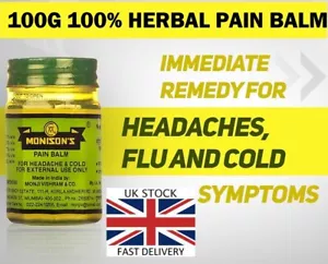 Herbal Monisons Pain Balm Ayurvedic Ointment Headache Cold Body Joint Pain - Picture 1 of 6