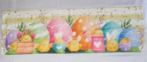 Vintage EASTER Eggs Chicks SPRING Flowers Curtain Valance 53.5" x 17.25" - Picture 1 of 5