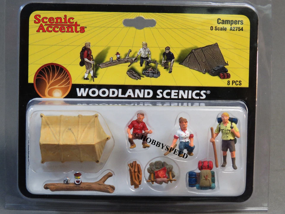 FIGURAS DE CAMPISTAS DE PAISAJES FORESTALES O CALIBRE tren tienda fuego sacos de dormir WDS2754 Foto 1 de 1