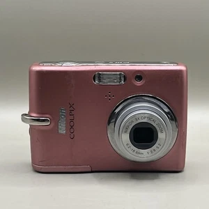 Nikon COOLPIX L10 5.0MP 3X Zoom Digital Camera Pink White Screen Takes Photos - Picture 1 of 11