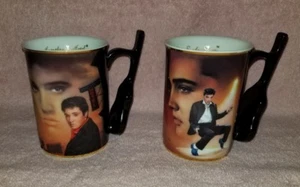 2 Bradford Editions Elvis Presley Greatest Hits Mug Blue Suede Shoes Heartbreak  - Picture 1 of 7