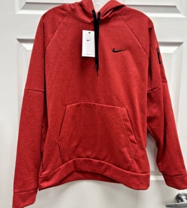 NEW MEN’S NIKE THERMA-FIT HOODIE SWEATSHIRT! IN RED AND BLACK!!! Size L - Picture 1 of 6