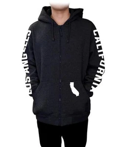 NEW MEN PRINT CALIFORNIA LOS ANGELES FUNNY ZIP Chaqueta con capucha Sudadera con capucha - Imagen 1 de 11