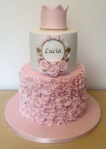 Torta Scenografica Farfalle Compleanno Ragazza Bambina Rosa Femmina Battesimo - Foto 1 di 1