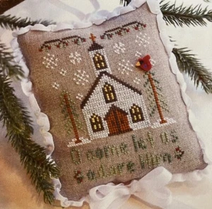 Let Us Adore Him Country Cottage Needleworks Ornament Pattern W/ Button NEW! - Picture 1 of 7