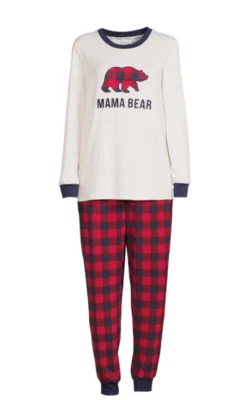 Dearfoams Women's Mama Bear Family 2-Piece Pajama Set Sz S M 3X NEW Christmas - Image 1 of 4
