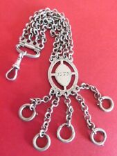 Early c1773 ANTIQUE SOLID SILVER CHATELAINE CHAIN