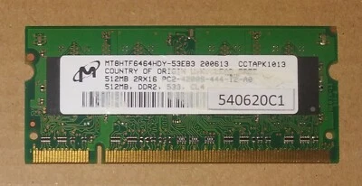 Micron MT8HTF6464HDY-53EB3 DDR2 533MHz 512MB - Imagen 1 de 2