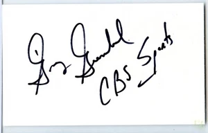 Greg Gumbel HOF signed Autogramm Auto 3x5 Karteikarte CBS Sports Decd. 2024 - Bild 1 von 1