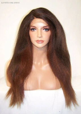 Peluca Larga Yaki Encaje Frontal Rojo Fresa Castaño Rojizo Ombre Larga Parte C Lote Seguro contra el Calor Foto 1 de 4