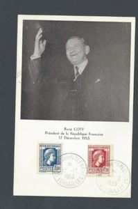 1953 France Photo Post Card Of President Rene Coty - Picture 1 of 1