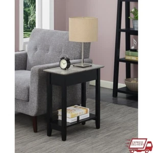 Flip Top End Table W/ Storage Shelf Hidden Compartment Ideal Indoor Use - Picture 1 of 7