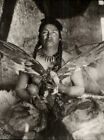 1972 Original Edward Curtis Assiniboin Spirit Of Slain Eagle Art Photo Gravure