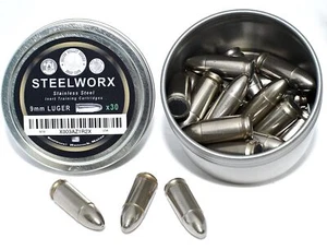 9mm Stainless Steel Snap Caps/dry Fire Training Rounds - Picture 1 of 4