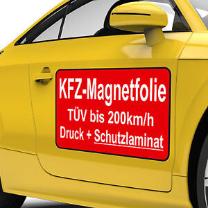 Magnetfolie Magnetschild für Auto BLITZVERSAND - KFZ-Werbung incl. Digitaldruck