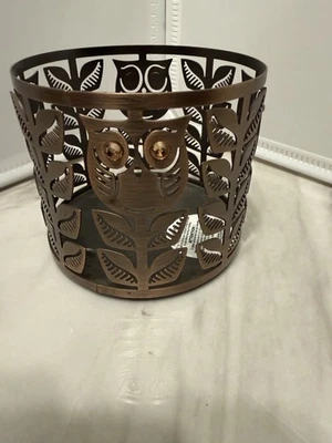 Bath & Body Works Owl & Leaves Gem Jewel Eyes Metal Candle Holder for 3-wick  - Image 1 of 4
