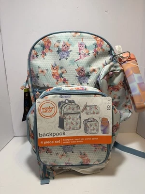 Wonder Nation Girls Sequin Caticorn Dreams 17" Laptop Backpack & Lunch Bag 4 Set - Image 1 of 4