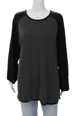 Vince Womens Cotton Color Block Crew Neck Long Sleeve Sweater Top Gray Size XXL Foto 1 de 4