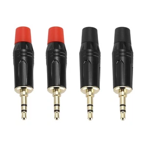 4Pcs Jack Cuffie Stereo 3 Poli 1/8" 3.5mm, Adattatore TRS Saldatura Audio Maschio - Foto 1 di 6