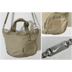 Nike Womens Futura Luxe Tote Bag Purse Crossbody Brown Tan - Picture 1 of 15