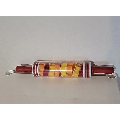 Roll & Store Rolling Pin with 9 Cookie Cutters Dishwasher Safe Complete Set - Image 1 of 4