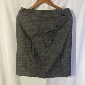 ANN TAYLOR gray polyester cotton blend back zip straight skirt 8 - Picture 1 of 9