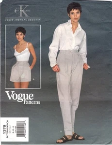 Pantalones de mezclilla Calvin Klein VOGUE 1379 diseñador patrón de costura SIN CORTAR talla 8-12 © 1994 - Imagen 1 de 3